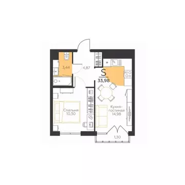 1-к кв. Тульская область, Тула городской округ, пос. Молодежный 10А ...