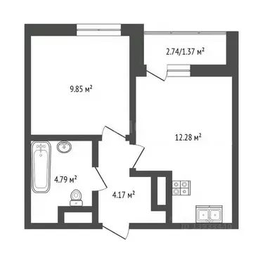 1-к кв. Тюменская область, Тюмень ул. Фармана Салманова, 23 (33.0 м)