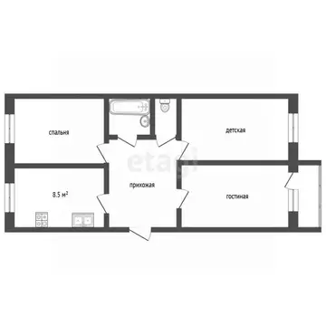 3-к кв. Владимирская область, Муром ул. Энгельса, 21 (59.8 м)