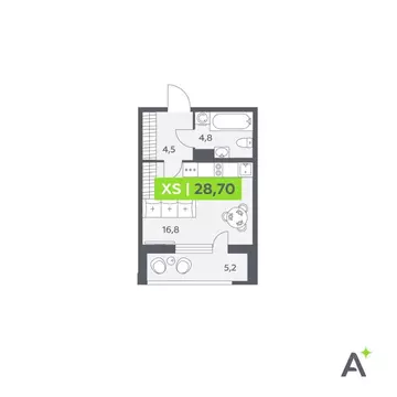 Студия Санкт-Петербург ул. Среднерогатская, 11к2 (28.7 м)