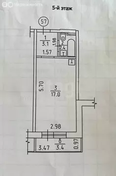 Квартира-студия: Ижевск, улица Городок Машиностроителей, 100Б (22.5 м)
