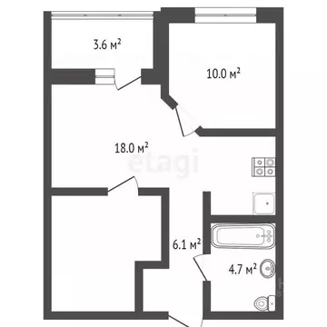 1-к кв. Брянская область, Брянск ул. Дуки, 42 (49.0 м)