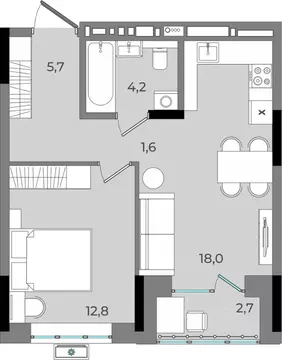 1-к кв. Удмуртия, Ижевск Северо-Западный жилрайон, 2-й мкр, Новый ...