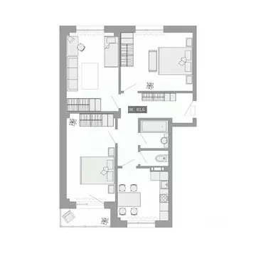 3-к кв. Приморский край, Артем ул. Острякова, 41 (81.6 м)