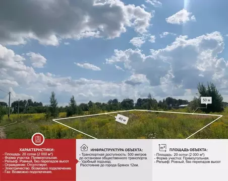 Участок в Брянская область, Брянский район, Отрадненское с/пос, с. ...