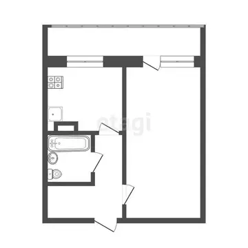 1-комнатная квартира: Томск, улица Юрия Ковалёва, 45 (34.7 м)
