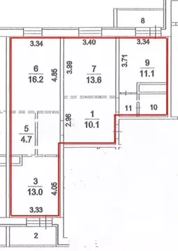 3-к кв. Московская область, Люберцы городской округ, Октябрьский пгт ...