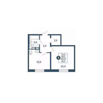 1-к кв. Кировская область, Киров Скандинавия жилой комплекс (40.5 м)