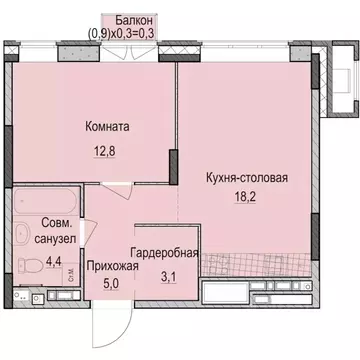 1-к кв. Татарстан, Казань Ферма-2 жилмассив,  (43.8 м)