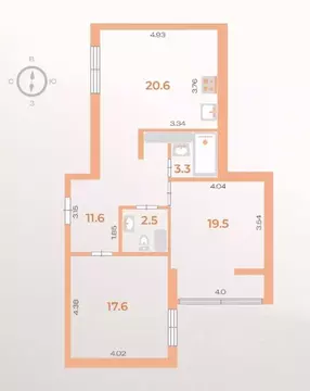 2-к кв. Санкт-Петербург проезд Дизельный, 11к2 (75.1 м)