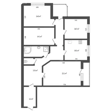 4-комнатная квартира: Тюмень, улица Пермякова, 48/2 (108 м)