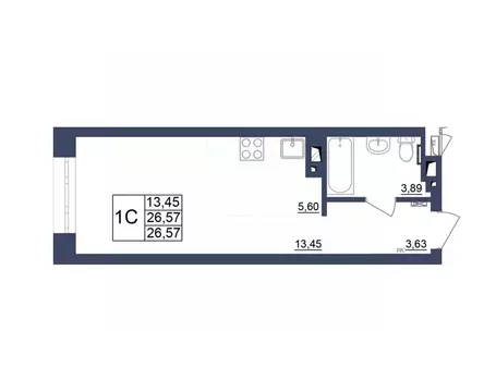 Студия Башкортостан, Уфа Космос жилой комплекс, лит1 (26.44 м)