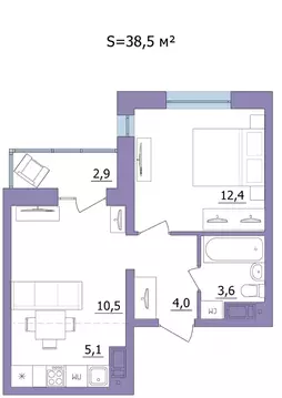 2-к кв. Карелия, Петрозаводск Перевалка-2 мкр,  (38.5 м)