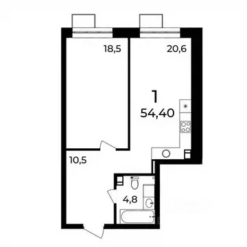 1-к кв. Нижегородская область, Нижний Новгород ул. Воровского, 8 (54.1 ...