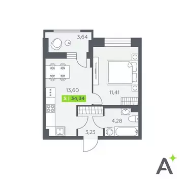 1-к кв. Ленинградская область, Всеволожский район, Заневское городское ...