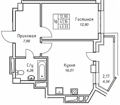 1-к кв. Саха (Якутия), Якутск 11-й кв-л,  (43.33 м)