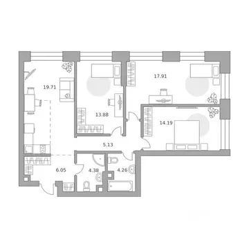 3-к кв. Москва Дубининская ул. (85.51 м)