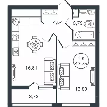 1-к кв. Тверская область, Тверь Бурашевское ш., 60 (42.75 м)
