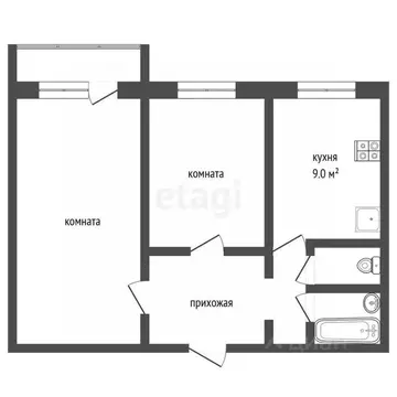 2-к кв. Владимирская область, Муром ул. Ленина, 115 (52.8 м)