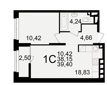 1-к кв. Рязанская область, Рязань ул. Чкалова (38.15 м)