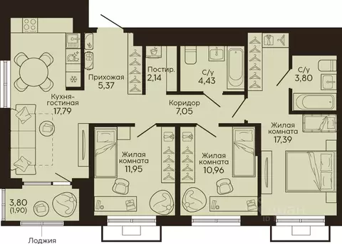 3-к кв. Свердловская область, Екатеринбург Вокзальный жилрайон,  ...