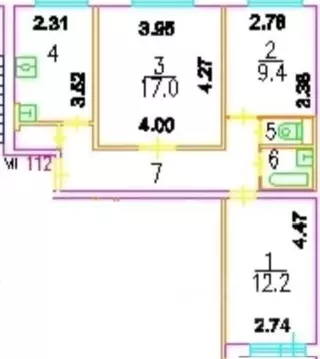 3-к кв. Москва ул. Фабрициуса, 20 (60.3 м)