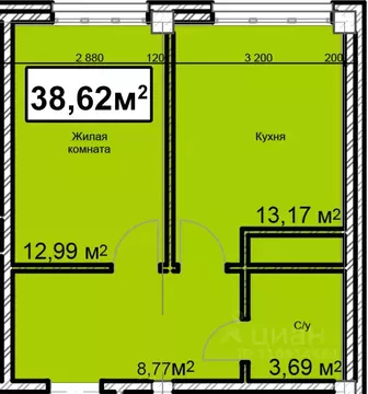 1-к кв. Ставропольский край, Ессентуки ул. Благодатная, 22к3 (38.62 м)