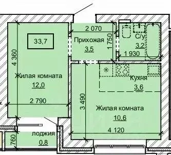 2-к кв. Алтайский край, Барнаул ул. Анатолия (33.7 м)