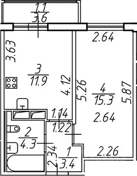 1-к кв. Ленинградская область, Мурино Всеволожский район, ул. ...