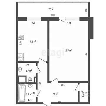 1-к кв. Пермский край, Пермь ул. Добролюбова, 1 (38.0 м)