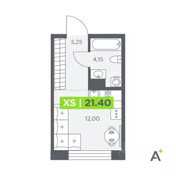 Студия Санкт-Петербург пос. Шушары,  (21.4 м)