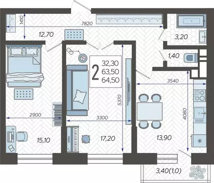 2-к кв. Краснодарский край, Краснодар 9-й километр мкр, ул. ...