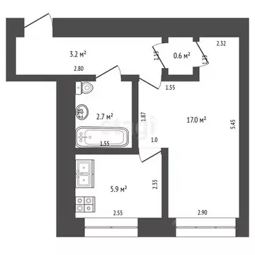 1-к кв. Татарстан, Лениногорск ул. Буденного, 28 (29.4 м)
