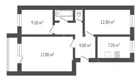 3-к кв. Воронежская область, Борисоглебск Первомайская ул., 83 (58.5 ...