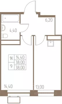 1-к кв. Московская область, Пушкино Фабрикант жилой комплекс, 1 (38.0 ...