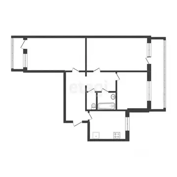3-к кв. Белгородская область, Белгород ул. Конева, 7 (82.5 м)