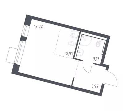 Студия Москва Молжаниново жилой комплекс, к4 (22.28 м)