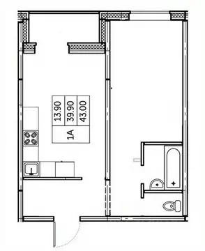 1-к кв. Чувашия, Чебоксары ул. П.В. Дементьева, поз1 (43.0 м)