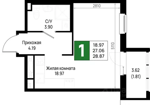 1-к кв. Ленинградская область, Всеволожский район, Свердловское ...