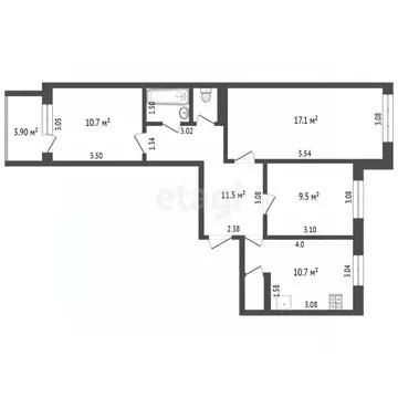 3-к кв. Нижегородская область, Выкса Мотмос мкр, 8 (64.3 м)