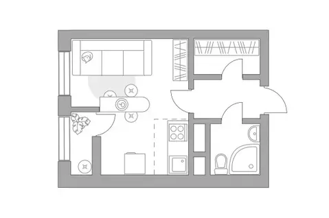Квартира-студия: Балашиха, улица Яганова, 1 (26.91 м)