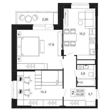 2-к кв. Московская область, Апрелевка Наро-Фоминский городской округ, ...