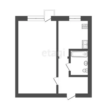 1-комнатная квартира: Саранск, улица Титова, 142 (28.4 м)