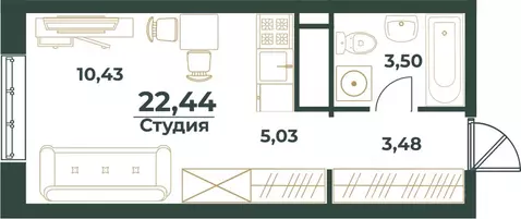 Студия Башкортостан, Уфа ул. Ивана Спатара, 14 (23.24 м)