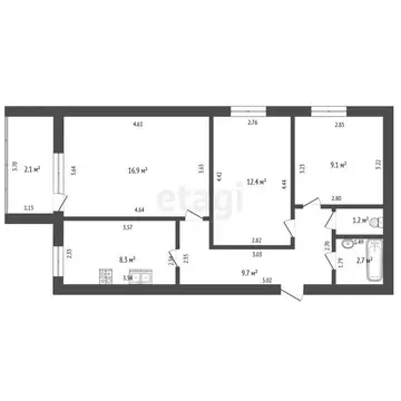 3-комнатная квартира: Стерлитамак, улица Артёма, 73 (60.3 м)