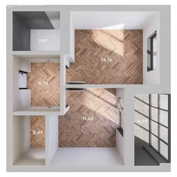 1-комнатная квартира: Тольятти, Итальянский бульвар, 2 (41.8 м)