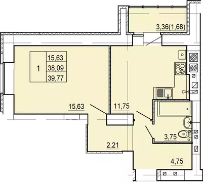 1-к кв. Костромская область, Кострома пос. Первомайский, ул. Боровая, ...