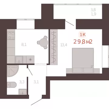 1-к кв. Алтайский край, Новоалтайск ул. Южсиба, 52А (29.8 м)