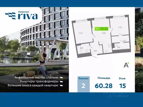 2-к кв. Ленинградская область, Мурино Всеволожский район, Урбанист ...