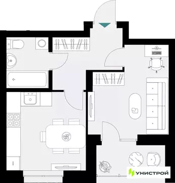 1-к кв. Татарстан, Казань 38-й кв-л,  (35.23 м)